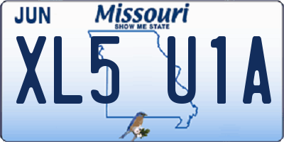 MO license plate XL5U1A