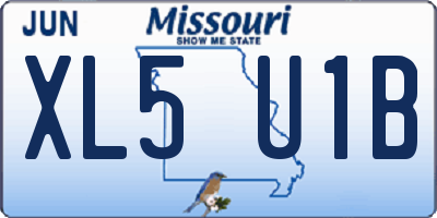 MO license plate XL5U1B