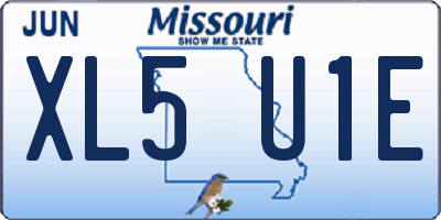 MO license plate XL5U1E
