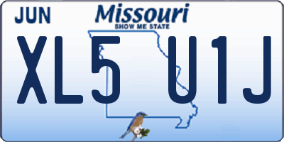 MO license plate XL5U1J
