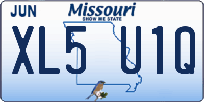 MO license plate XL5U1Q