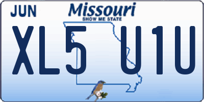 MO license plate XL5U1U