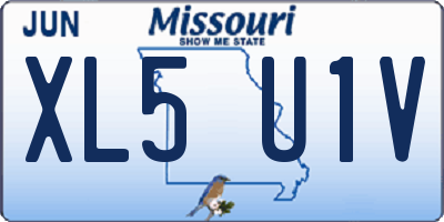 MO license plate XL5U1V