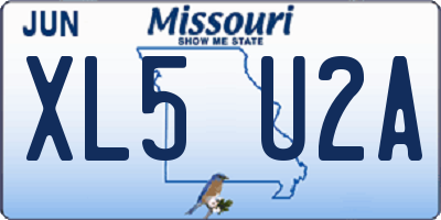 MO license plate XL5U2A