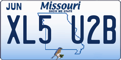 MO license plate XL5U2B
