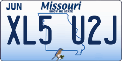 MO license plate XL5U2J