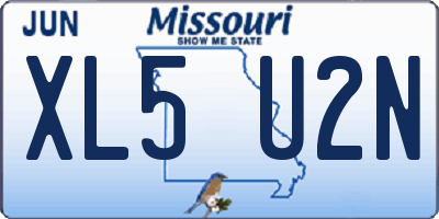 MO license plate XL5U2N