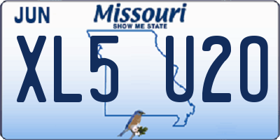 MO license plate XL5U2O
