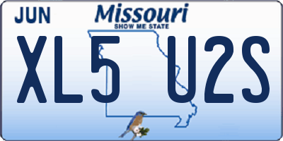 MO license plate XL5U2S