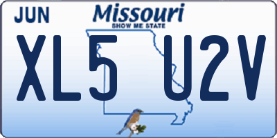 MO license plate XL5U2V
