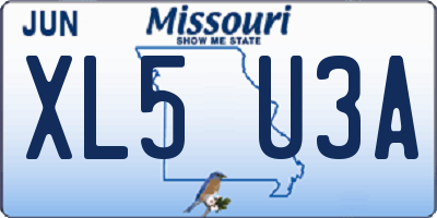 MO license plate XL5U3A