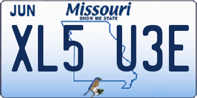 MO license plate XL5U3E