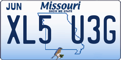 MO license plate XL5U3G