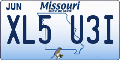 MO license plate XL5U3I
