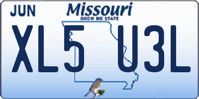 MO license plate XL5U3L