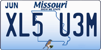 MO license plate XL5U3M
