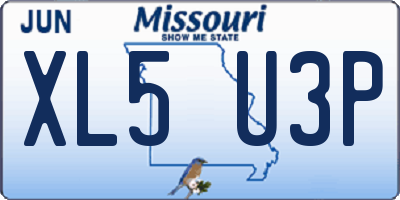 MO license plate XL5U3P