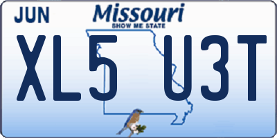 MO license plate XL5U3T