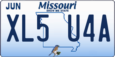 MO license plate XL5U4A
