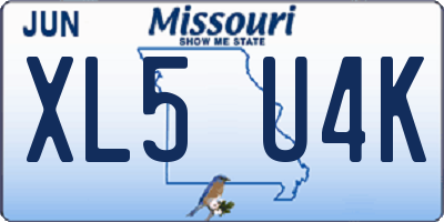 MO license plate XL5U4K