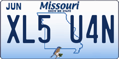 MO license plate XL5U4N