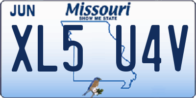 MO license plate XL5U4V