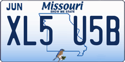 MO license plate XL5U5B