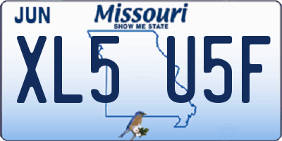 MO license plate XL5U5F