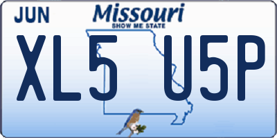 MO license plate XL5U5P