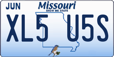 MO license plate XL5U5S
