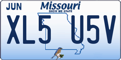 MO license plate XL5U5V
