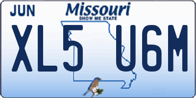 MO license plate XL5U6M