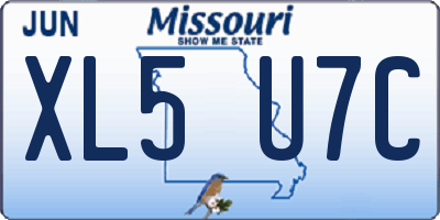 MO license plate XL5U7C
