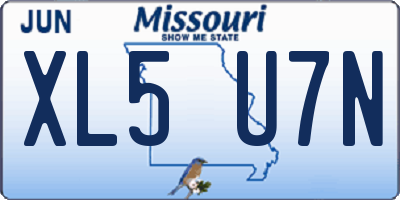 MO license plate XL5U7N