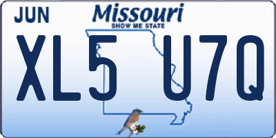 MO license plate XL5U7Q