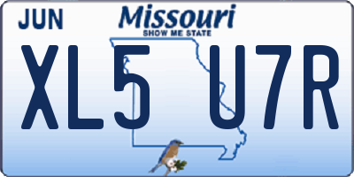 MO license plate XL5U7R
