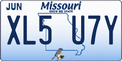 MO license plate XL5U7Y