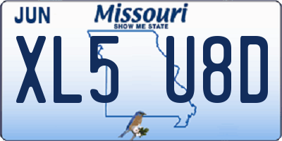 MO license plate XL5U8D