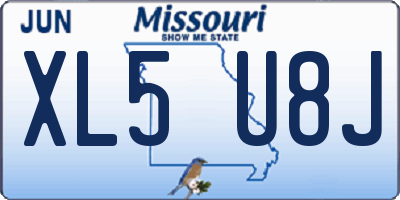 MO license plate XL5U8J