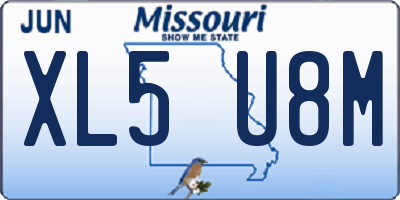 MO license plate XL5U8M