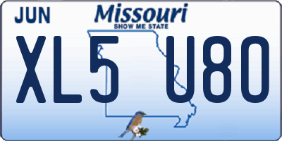 MO license plate XL5U8O
