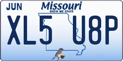 MO license plate XL5U8P