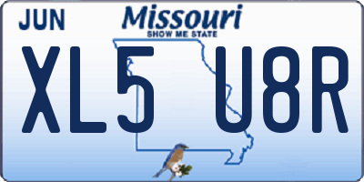MO license plate XL5U8R
