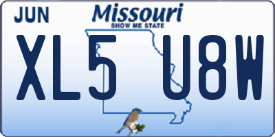 MO license plate XL5U8W