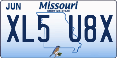 MO license plate XL5U8X