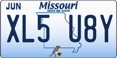 MO license plate XL5U8Y