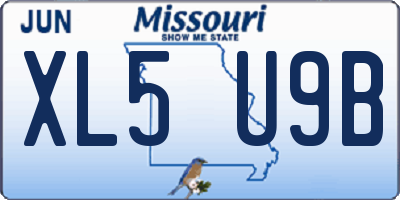 MO license plate XL5U9B