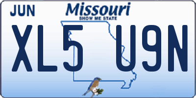 MO license plate XL5U9N