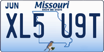 MO license plate XL5U9T