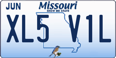MO license plate XL5V1L